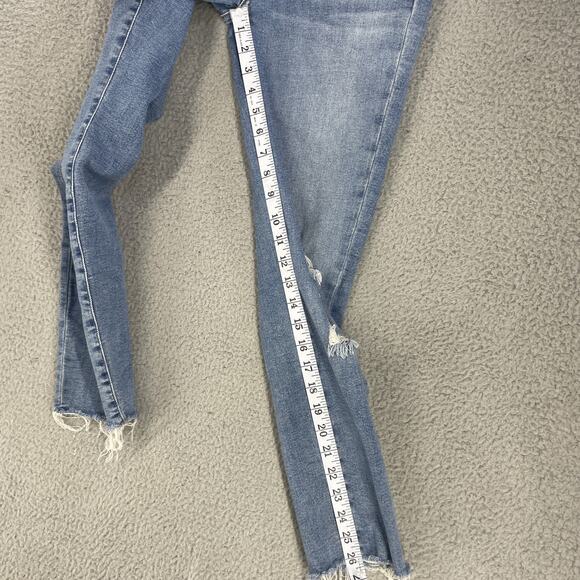 7 For All Mankind Jeans Womens 27 Ankle Distressed Frayed Hem Pants Ripped - Picture 3 of 14
